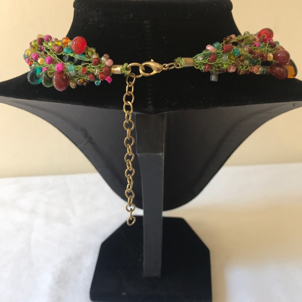 Multi Colored Beaded Statement Necklace - image 3